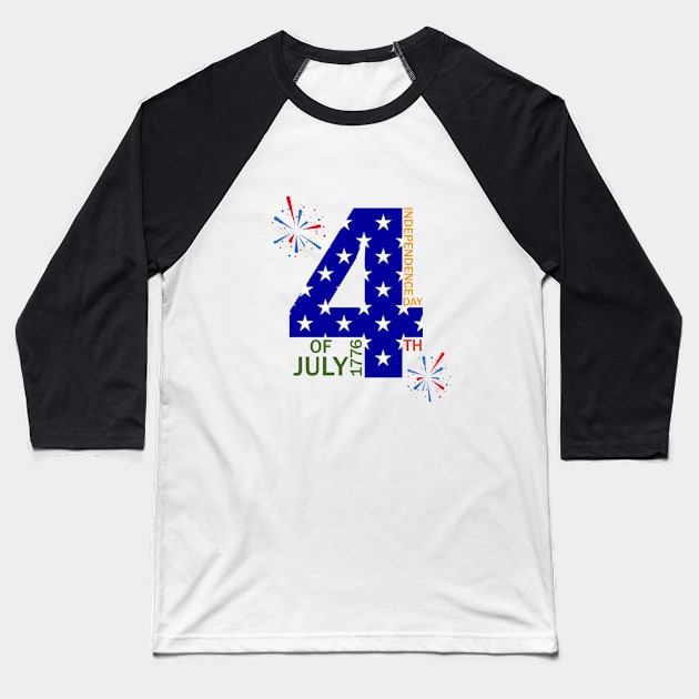 4th of july independence day Baseball T-Shirt by T_DRK